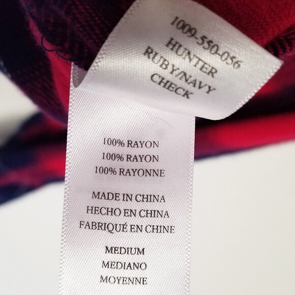 Rails Hunter Plaid Button Down Flannel Shirt M Ruby Navy Check Soft Cozy $178 - Picture 8 of 15